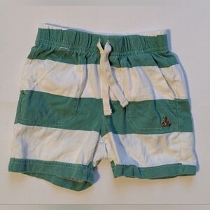 Baby GAP Green and White Striped Shorts